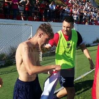 Luca Arrigo subito dopo aver segnato il momentaneo 1-1 domenica scorsa contro la Sanstevese