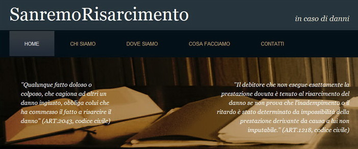 Curiosità in campo legale: nasce lo studio 'Sanremo risarcimento' con una rete di avvocati civilisti Curiosità in campo legale: nasce lo studio 'Sanremo risarcimento' con una rete di avvocati civilisti