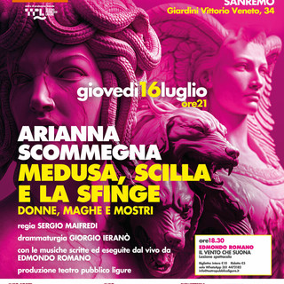 Sanremo, il Forte Santa Tecla ospita Arianna Scommegna in "Medusa, Scilla e la Sfinge"