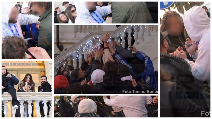 Sanremo: per una scarpa di Lazza follia di fronte all'hotel, tanti giovani per conquistare il 'cimelio' (Foto) Sanremo: per una scarpa di Lazza follia di fronte all'hotel, tanti giovani per conquistare il 'cimelio' (Foto)