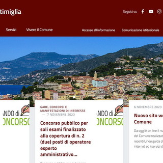 Ventimiglia: da oggi è on line il nuovo sito web del comune, nuovo design e servizi più fruibili Ventimiglia: da oggi è on line il nuovo sito web del comune, nuovo design e servizi più fruibili