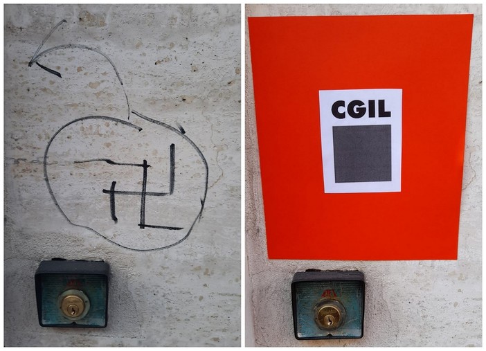 Imperia, una svastica all'ingresso della Camera del Lavoro: "Episodio che conferma come i rigurgiti nazi-fascisti siano sempre più numerosi" (foto) Imperia, una svastica all'ingresso della Camera del Lavoro: "Episodio che conferma come i rigurgiti nazi-fascisti siano sempre più numerosi" (foto)