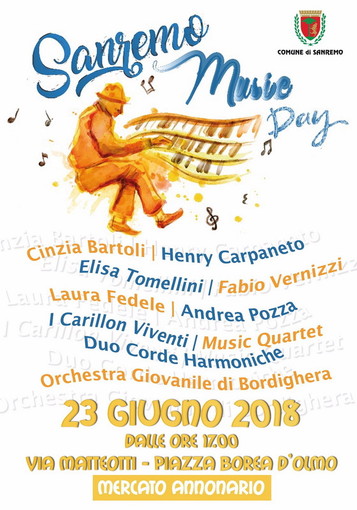‘Sanremo Music Day’: domani sarà il pianoforte itinerante protagonista dell’omaggio alla musica