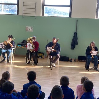 Taggia: oggi la banda 'Pasquale Anfossi' ha tenuto lezioni di musica agli alunni della 'Soleri' (Foto) Taggia: oggi la banda 'Pasquale Anfossi' ha tenuto lezioni di musica agli alunni della 'Soleri' (Foto)