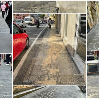 Sanremo: anziano sparge olio commestibile in pieno centro, la Municipale fa intervenire Amaie Energia (Foto)