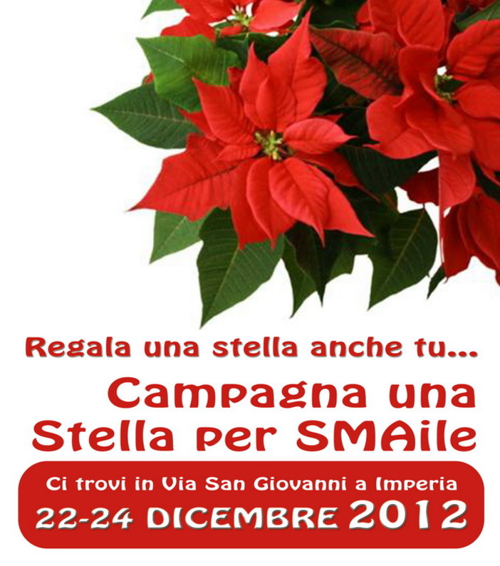 Imperia: sabato e lunedì prossimi la vendita delle Stelle di Natale per l'associazione 'SMAile'
