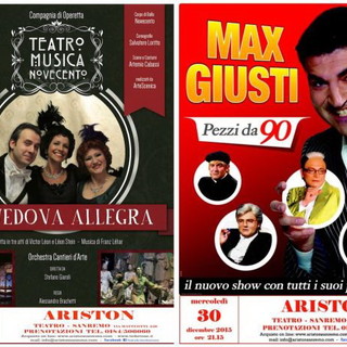 Sanremo: doppio appuntamento con lo spettacolo il 29 e 30 dicembre al Teatro Ariston