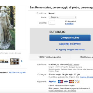 La statua in vendita su eBay La statua in vendita su eBay
