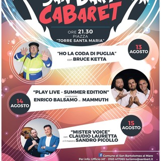 Da domenica a martedì a San Bartolomeo al Mare 'San Bart Cabaret': tre serate per ridere a crepapelle