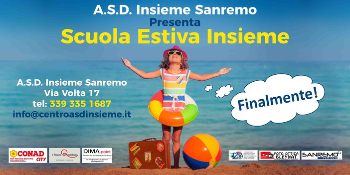 Sanremo: scatta mercoledì 13 giugno la 'Scuola estiva' dell'associazione 'Insieme' fino al 14 settembre