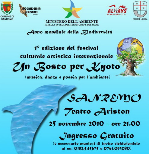 Sanremo: giovedì all'Ariston grande cerimonia dedicata alla 'biodiversità'