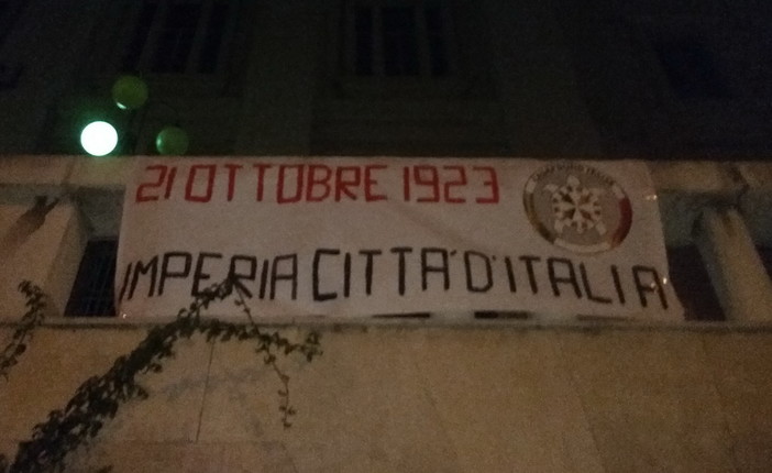CasaPound Liguria ricordano l'anniversario di fondazione della provincia: ‘21-10-1923 Imperia città d’Italia’