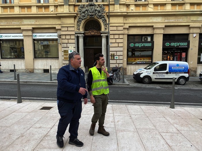 Il sopralluogo con il consigliere comunale Giuseppe Faraldi Il sopralluogo con il consigliere comunale Giuseppe Faraldi