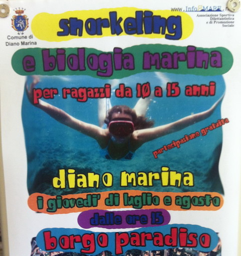 Diano Marina: snorkeling a Borgo Paradiso, lezioni gratuite a luglio e agosto