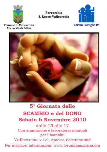 Vallecrosia: domani pomeriggio la giornata dello 'Scambio del Dono'