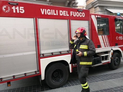 Ventimiglia: i Vigili del Fuoco tagliano un cipresso pericolante vicino alla cattedrale