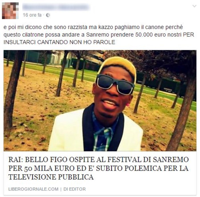 La bufala di Bello Figo ospite al Festival di Sanremo per 50mila euro scatena i commenti indignati del popolo del web