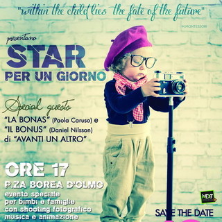 Sanremo: sabato pomeriggio  alle 17 in piazza Borea D’Olmo torna l’evento dedicato a bimbi ‘Star per un giorno’
