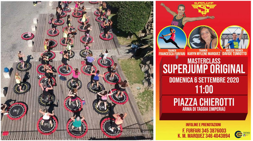 Ad Arma di Taggia si fa fitness con Superjump, in piazza Tiziano Chierotti la masterclass con la tecnica di Jill Cooper Ad Arma di Taggia si fa fitness con Superjump, in piazza Tiziano Chierotti la masterclass con la tecnica di Jill Cooper