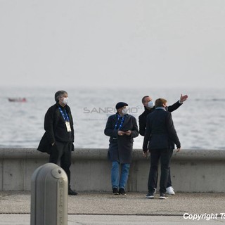 Il sopralluogo di Amadeus con Gianmarco Mazzi e Lucio Presta (foto Tonino Bonomo)