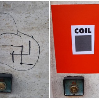 Imperia, una svastica all'ingresso della Camera del Lavoro: "Episodio che conferma come i rigurgiti nazi-fascisti siano sempre più numerosi" (foto)