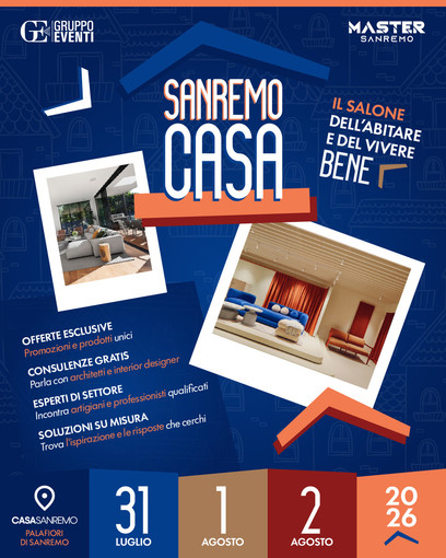 Nasce SANREMOCASA: al Palafiori il primo salone dedicato al “Bel Vivere” e alla cultura dell’abitare Nasce SANREMOCASA: al Palafiori il primo salone dedicato al “Bel Vivere” e alla cultura dell’abitare