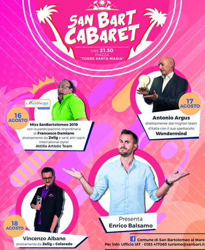 'SanBart Cabaret', si ride nel Golfo Dianese: da oggi a domenica migliaia di persone ogni sera in Piazza Torre Santa Maria