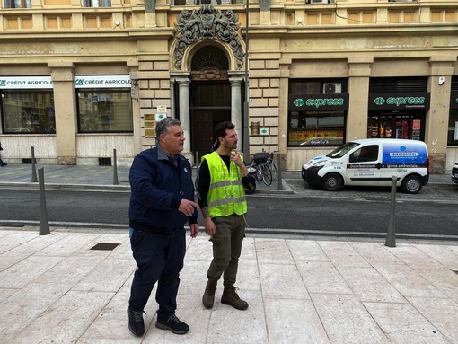 Il sopralluogo con il consigliere comunale Giuseppe Faraldi Il sopralluogo con il consigliere comunale Giuseppe Faraldi