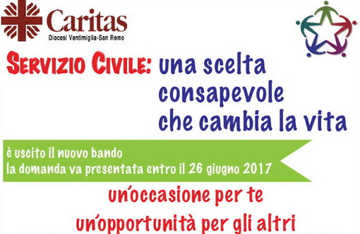 Servizio Civile Nazionale: 18 posti con la Caritas di Ventimiglia-Sanremo, scadenza il 26 giugno Servizio Civile Nazionale: 18 posti con la Caritas di Ventimiglia-Sanremo, scadenza il 26 giugno