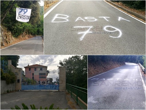 Sanremo: monta la protesta a Pian della Castagna, scritte e striscioni contro l'eccessivo numero di migranti (Foto e Video)