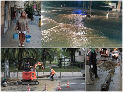 Sanremo: esplode tubo in corso Cavallotti, città senza acqua fino allo Stadio Comunale