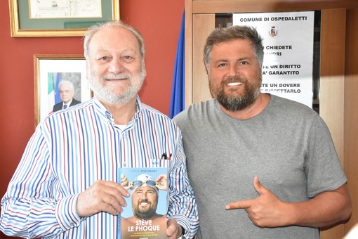Steve Stievenart con il sindaco di Ospedaletti Daniele Cimiotti Steve Stievenart con il sindaco di Ospedaletti Daniele Cimiotti