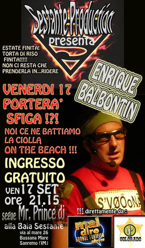 Sanremo: Enrique Balbontin per salutare l'estate al 'Sestante' di Bussana