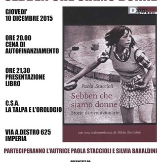 Imperia: presentazione del libro "Sebben che siamo donne. Storie di rivoluzionarie" di Paola Staccioli
