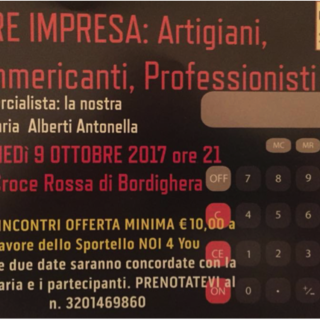 Bordighera: lunedì sera nella sede della Croce Rossa il primo appuntamento “Lavorare in proprio: adempimenti fiscali e tanto altro”
