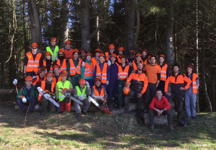 Gli studenti della scuola Forestale di Ormea al lavoro per il loro primo “cantiere forestale”