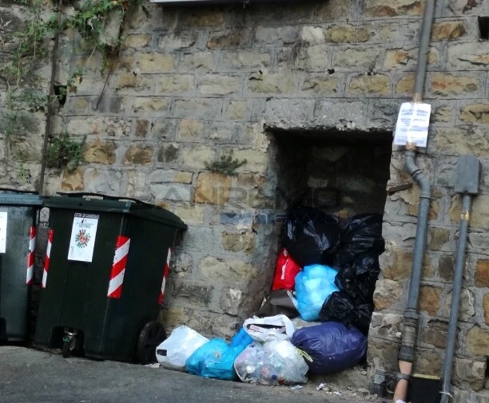 La spazzatura abbandonata in via Nuvoloni La spazzatura abbandonata in via Nuvoloni