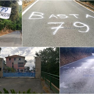 Sanremo: monta la protesta a Pian della Castagna, scritte e striscioni contro l'eccessivo numero di migranti (Foto e Video)