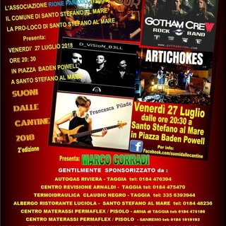 Santo Stefano al Mare: domani in piazza Baden Powell “Suoni dalle cantine” Santo Stefano al Mare: domani in piazza Baden Powell “Suoni dalle cantine”