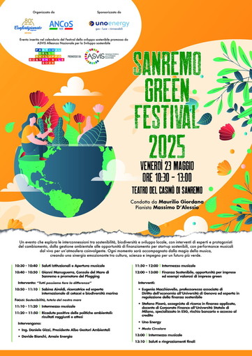 Sanremo: Confartigianato e Ancos oggi al Teatro del Casinò per il 'Green Festival 2025'