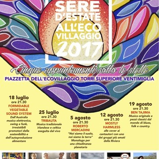 Ventimiglia: sabato ultima serata di spettacolo all'Ecovillaggio di Torri Superiore Ventimiglia: sabato ultima serata di spettacolo all'Ecovillaggio di Torri Superiore