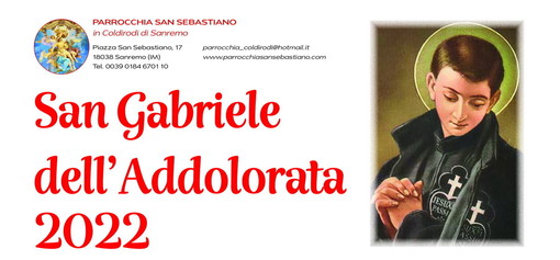 Sanremo: la frazione di Coldirodi si prepara a celebrare San Gabriele dell’Addolorata, patrono dell’Abruzzo Sanremo: la frazione di Coldirodi si prepara a celebrare San Gabriele dell’Addolorata, patrono dell’Abruzzo
