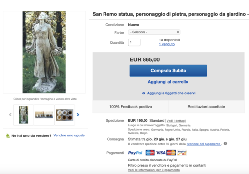 La statua in vendita su eBay La statua in vendita su eBay