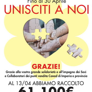Oltre 61mila euro raccolti da Conad grazie alle donazioni dei clienti: con i 45mila già versati si superano i 100mila
