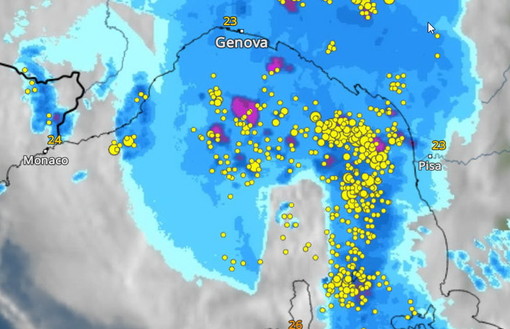 La situazione temporalesca di ieri La situazione temporalesca di ieri