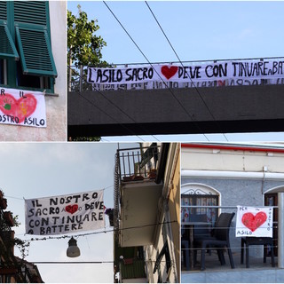 Gli striscioni apparsi in paese Gli striscioni apparsi in paese