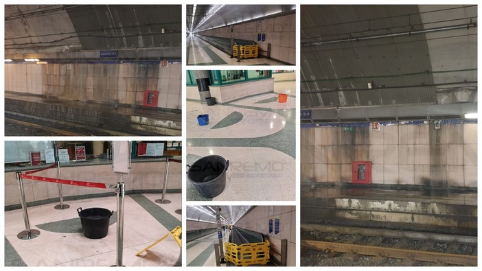Sanremo: piove nella stazione di corso Cavallotti, perdite d'acqua sui binari e bacinelle all'ingresso (Foto) Sanremo: piove nella stazione di corso Cavallotti, perdite d'acqua sui binari e bacinelle all'ingresso (Foto)