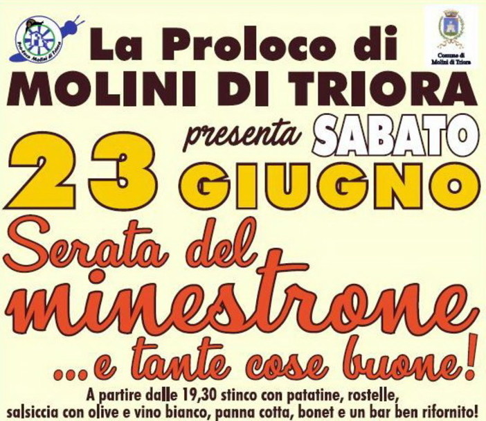 Molini di Triora: domani sera con la buona cucina portatevi il cucchiaio ed il minestrone vi verrà offerto gratis Molini di Triora: domani sera con la buona cucina portatevi il cucchiaio ed il minestrone vi verrà offerto gratis