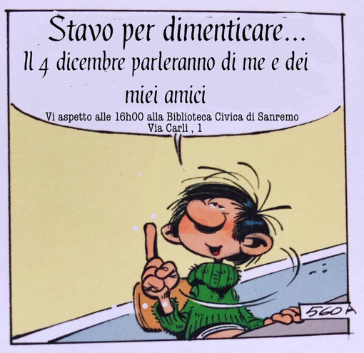 Sanremo: mercoledì l'incontro su ‘I fumetti che uniscono le persone e stimolano la fantasia’ Sanremo: mercoledì l'incontro su ‘I fumetti che uniscono le persone e stimolano la fantasia’