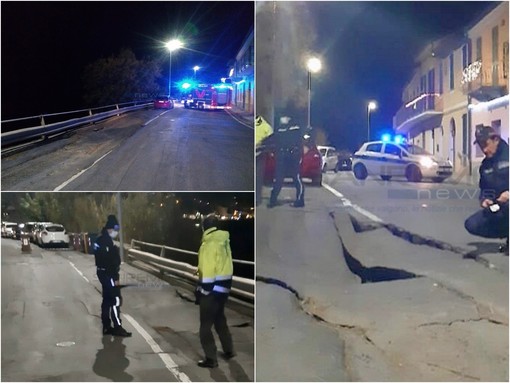 La strada franata a Bussana